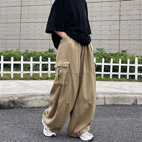 beige oversized cargo pants